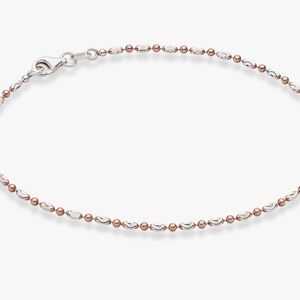 Elegant Sterling  Silver and Rose Gold Anklet